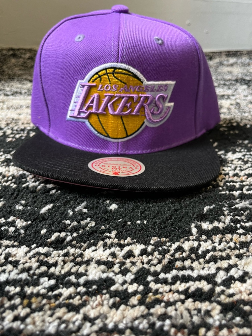 Hat Los Angeles Lakers Mitchell & Ness Purple and Black Flat Bill Snapback